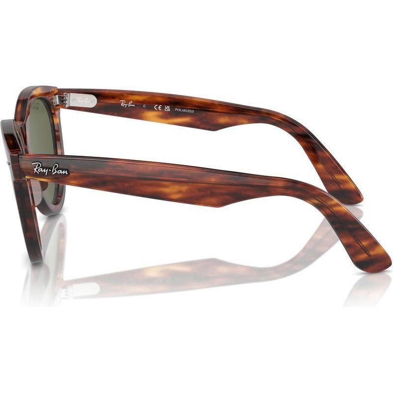 Wayfarer Way RB2241, Striped Havana/Green Polarised Glass Lenses 54 Eye Size