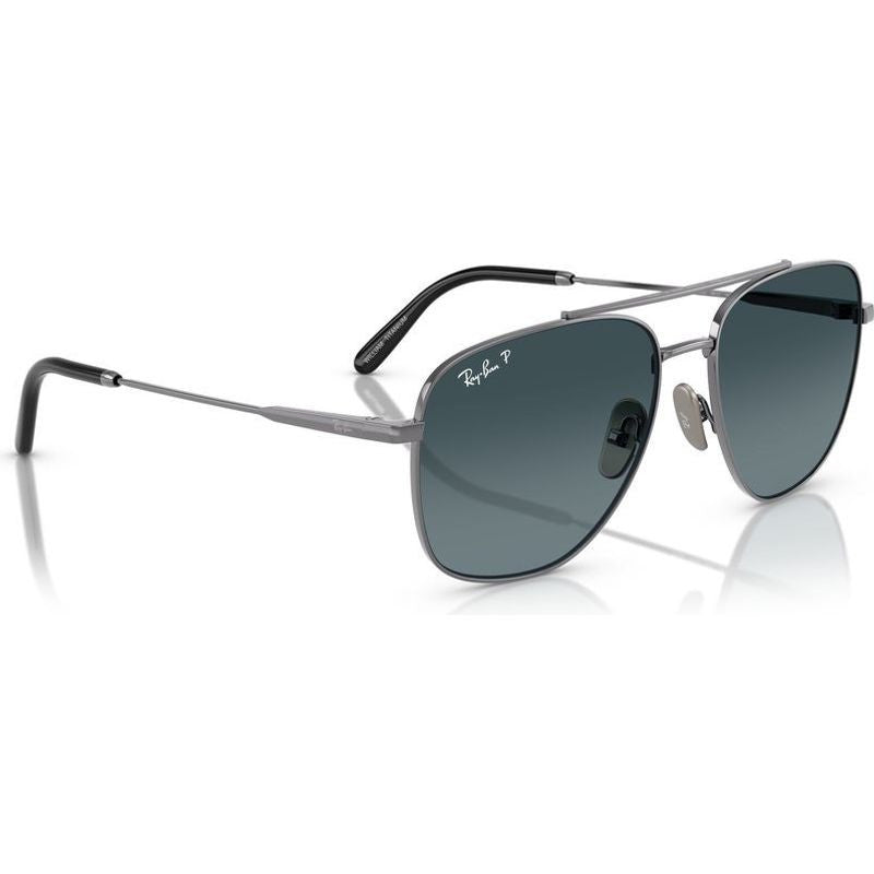 William Titanium RB8097, Gunmetal/Blue Gradient Glass Polarised Lenses