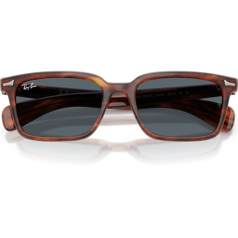 Ray-Ban Brunel RB2234 Striped Havana Dark Blue Glass Front2