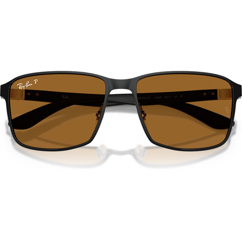 Ray-Ban Chromance RB3721CH Matte Black Bronze Urban Polarised Front2