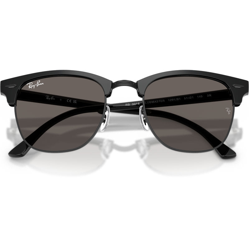 Ray-Ban Clubmaster Classic RB3016 Black on Black Grey Front2