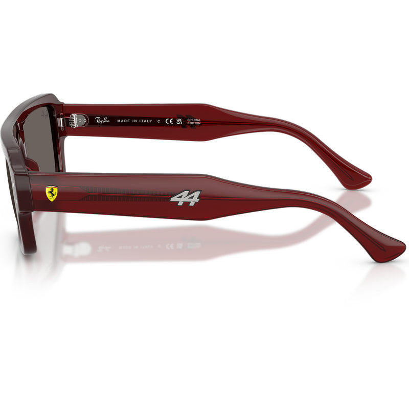 Ray-Ban Flacko RB4454M Transparent Red Dark Grey Glass Side