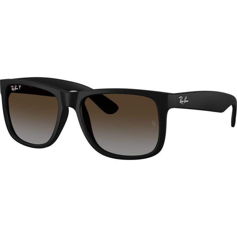 Ray-Ban Justin Classic RB4165 Rubber Black Brown Grey Gradient Polarised Angle