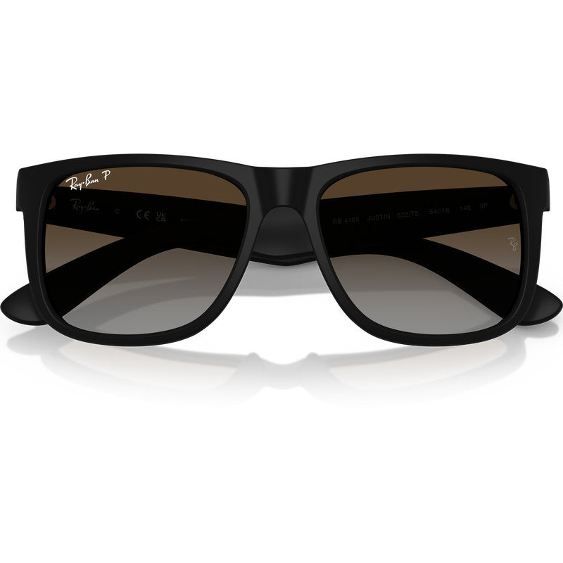 Ray-Ban Justin Classic RB4165 Rubber Black Brown Grey Gradient Polarised Front2