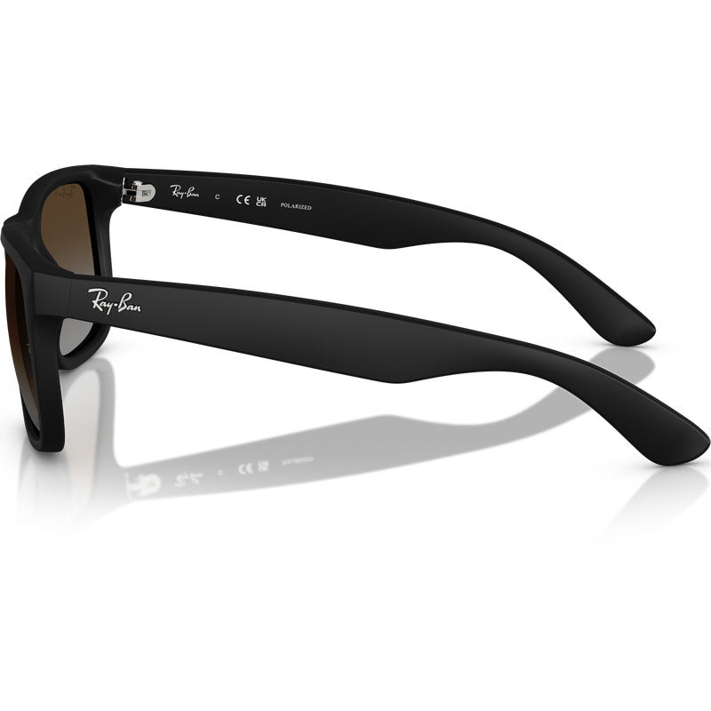 Ray-Ban Justin Classic RB4165 Rubber Black Brown Grey Gradient Polarised Side