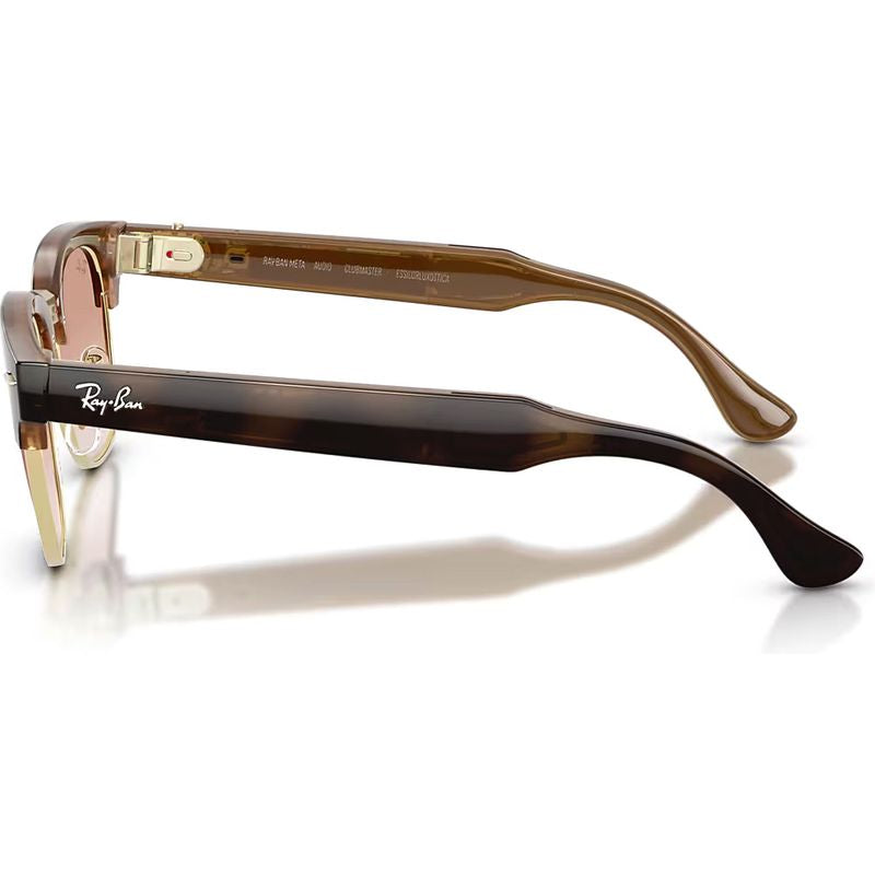 Ray-Ban Meta Audio Clubmaster RW7004 Havana Brown Gradient Side