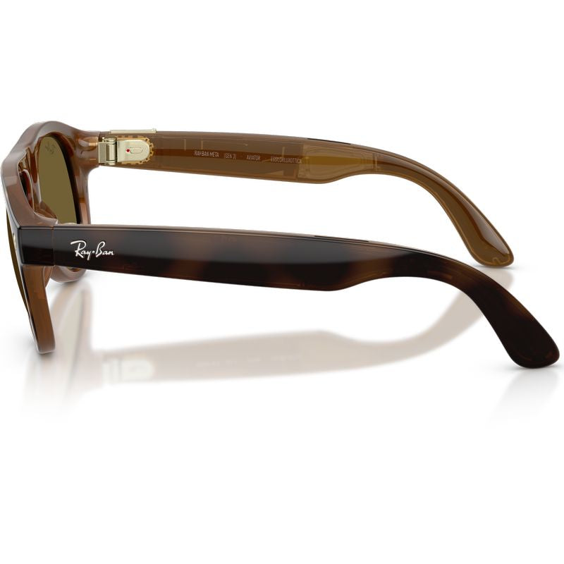 Ray-Ban Meta Aviator Gen 3 RW4016 Havana Dark Brown Side