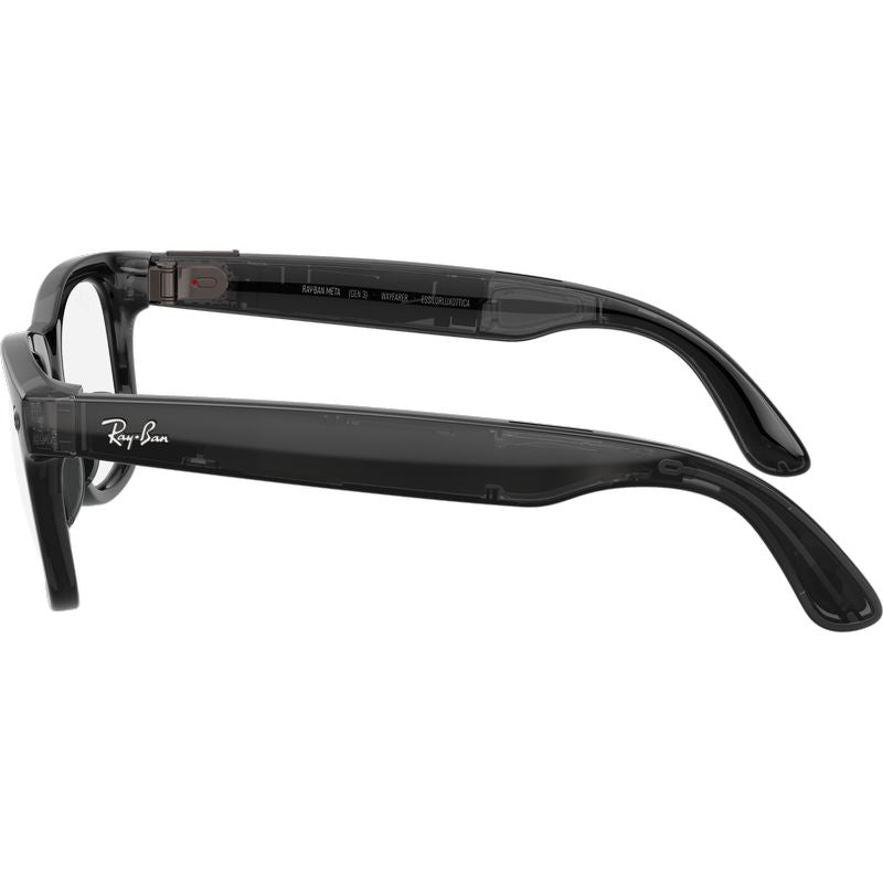 Ray-Ban Meta Wayfarer Gen 3 RW4011 Transparent Black Transitions Aquamarine Side