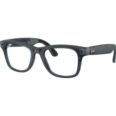 Ray-Ban Meta Wayfarer Gen 3 RW4011 Transparent Ocean Blue Grey Transitions Angle