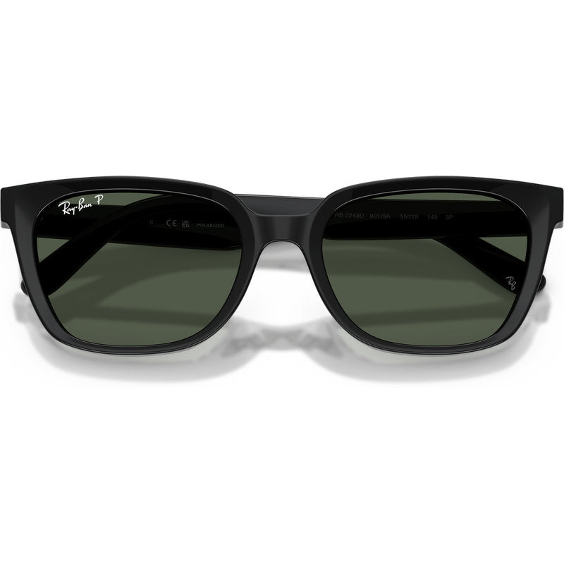 Ray-Ban RB2243D Black Dark Green Polarised Front2