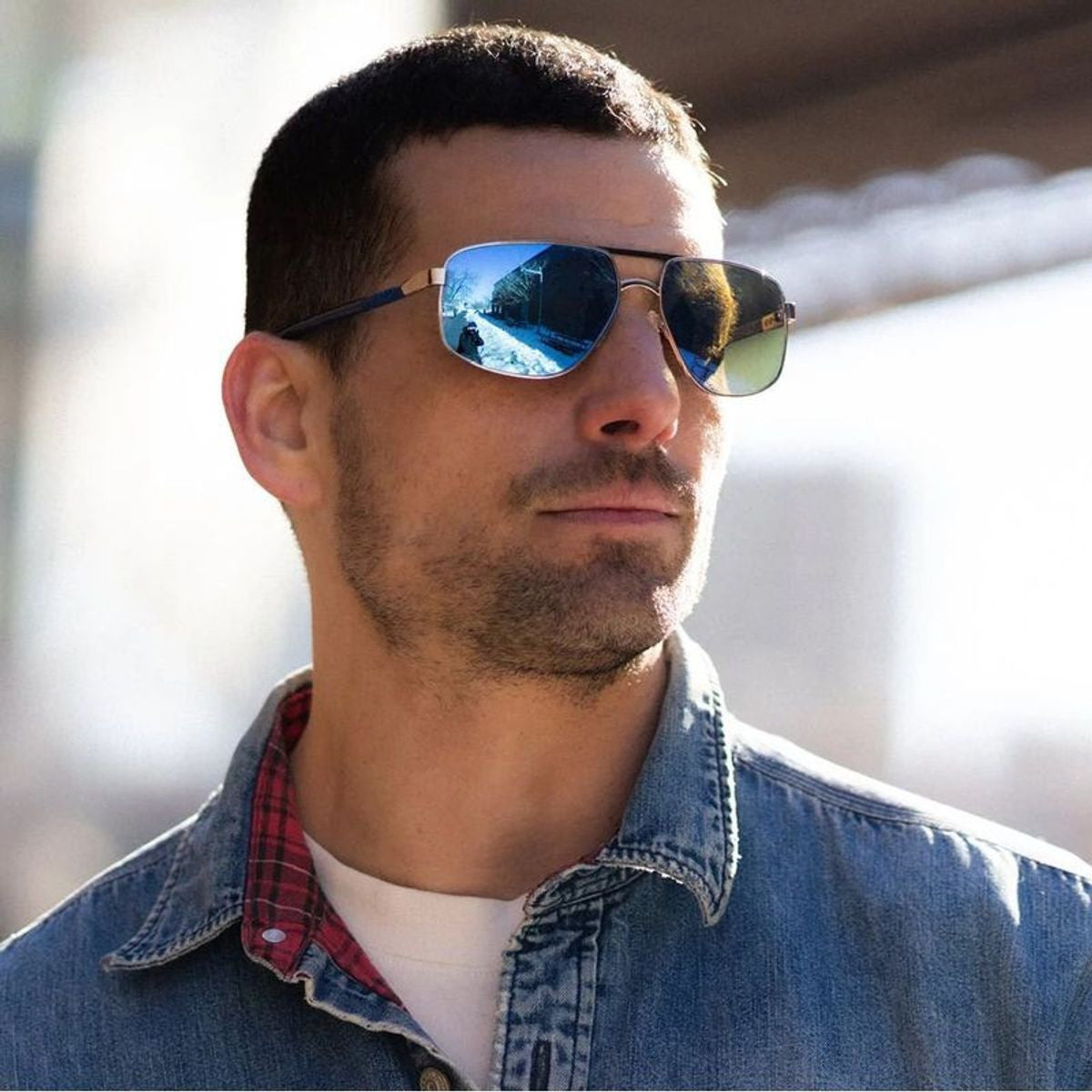 Adams, Chrome/H2O Blue Mirror Polarised Glass Lenses
