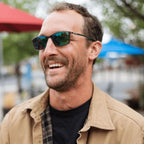 Caspar, Crystal Grey/Evergreen Mirror Polarised Lenses