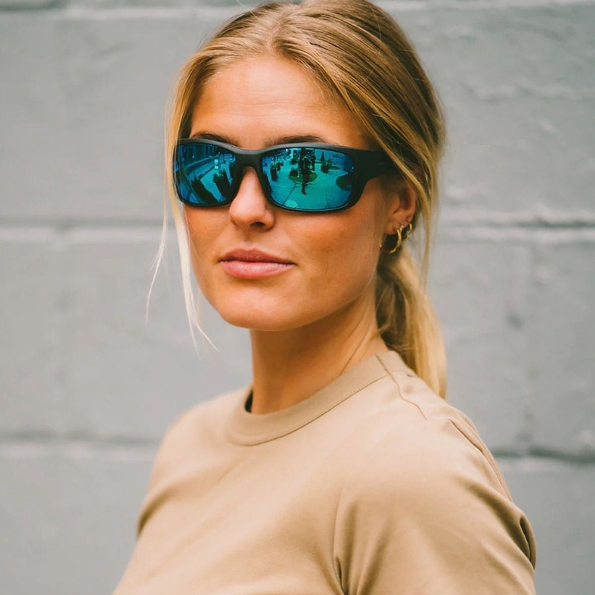 Dexter, Matte Black/H20 Blue Mirror Polarised Glass Lenses