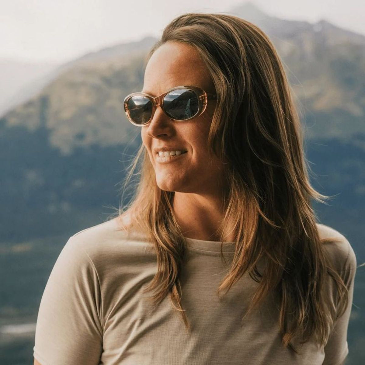 Emma, Crystal Caramel/Terra Brown Mirror Polarised Lenses