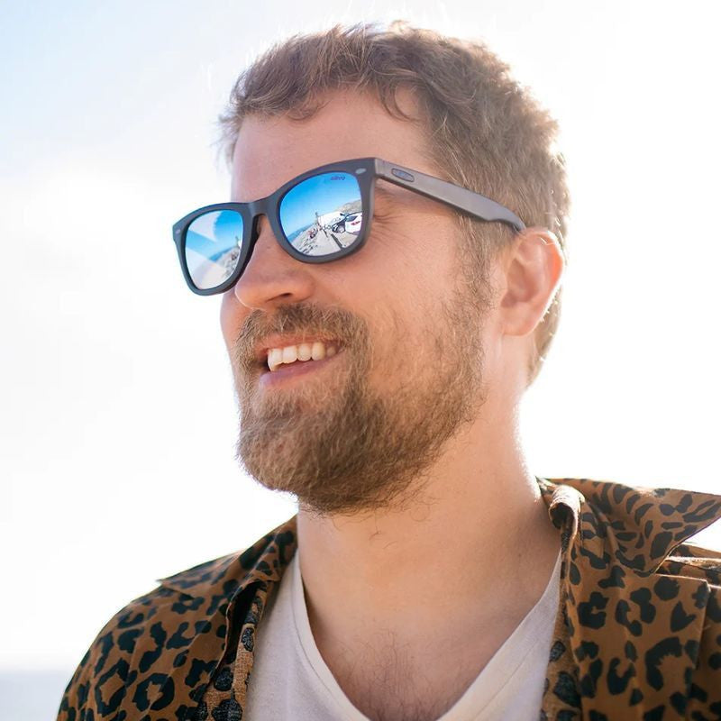 Forge, Matte Black/Blue Water Mirror Polarised Lenses