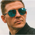 Harrison, Gunmetal/H20 Blue Mirror Polarised Glass Lenses