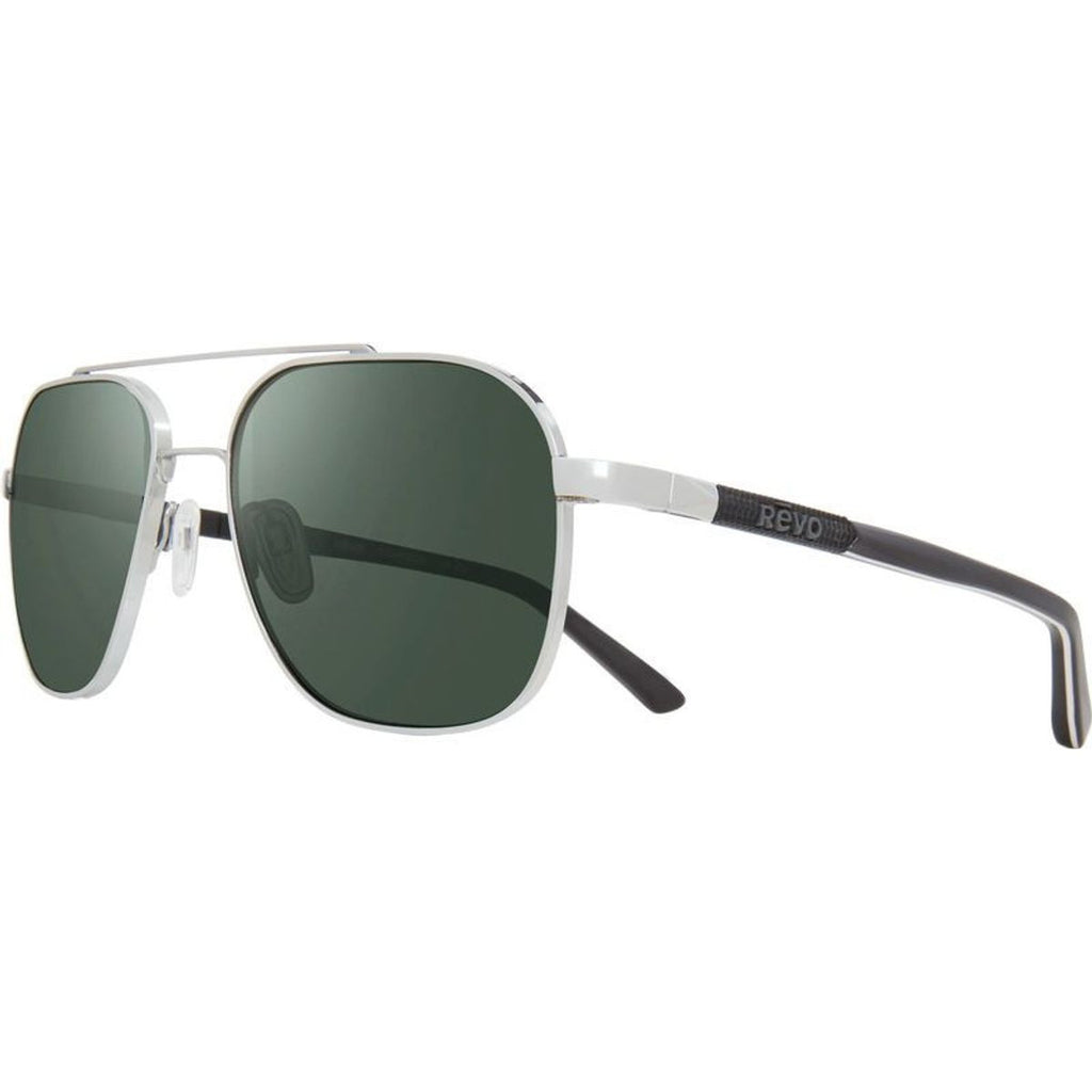 Harrison, Chrome/Smokey Green Silver Flash Mirror Polarised Glass Lenses