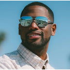 Horizon, Satin Chrome/Blue Water Mirror Photochromic Polarised Lenses
