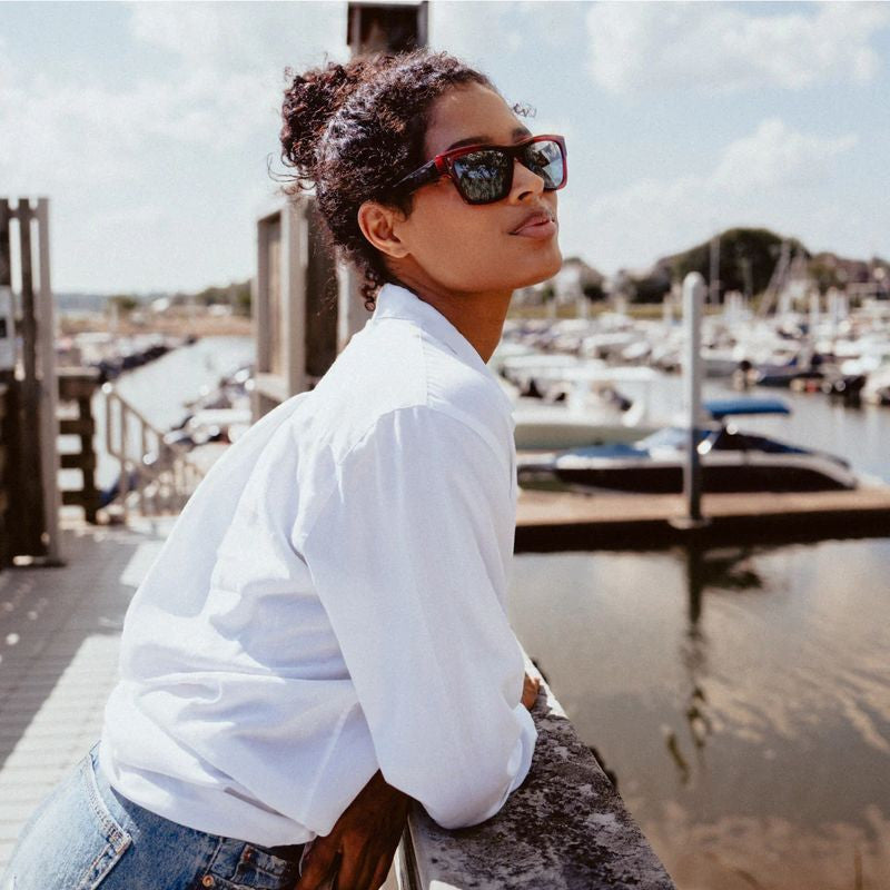 Indigo, Burgundy/Graphite Silver Flash Mirror Polarised Lenses
