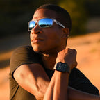 Jude, Crystal/H2O Blue Mirror Glass Polarised Lenses