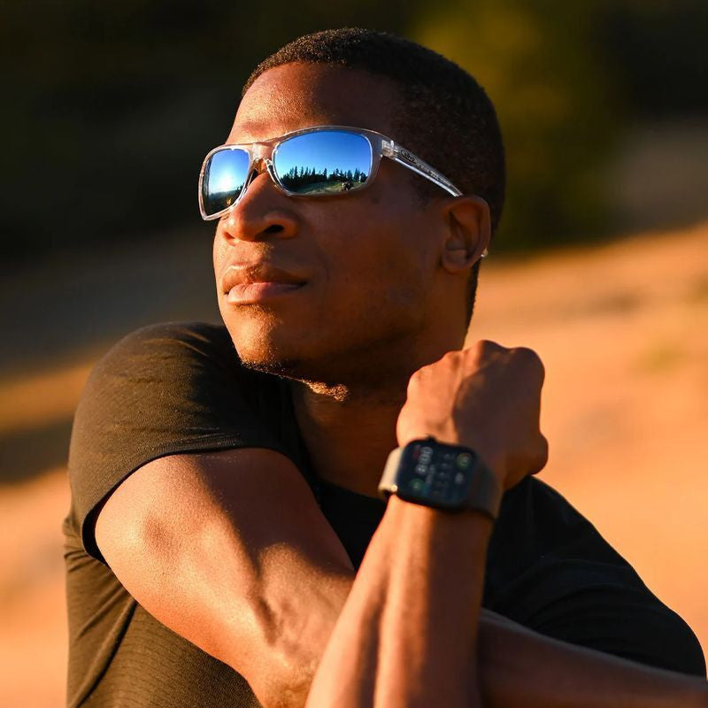 Jude, Crystal/H2O Blue Mirror Glass Polarised Lenses