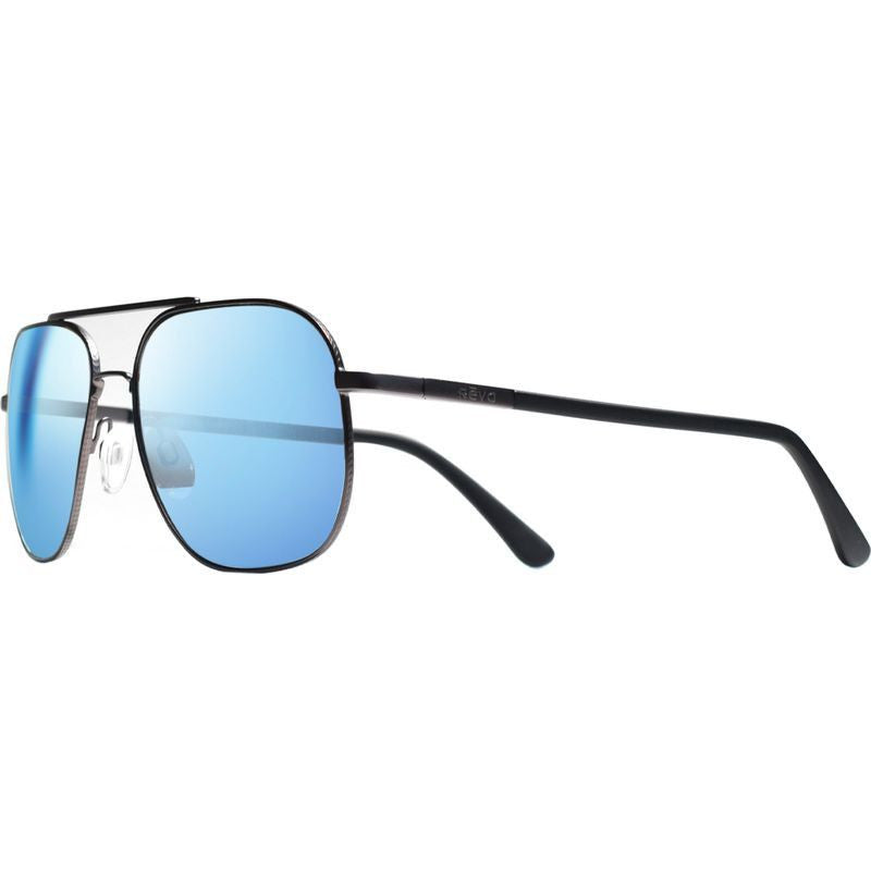 Logan, Satin Gunmetal/Blue Water Mirror Polarised Lenses