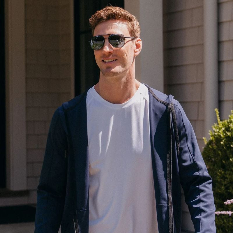 Logan, Satin Navy/Graphite Silver Flash Mirror Polarised Lenses