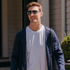 Logan, Satin Navy/Graphite Silver Flash Mirror Polarised Lenses