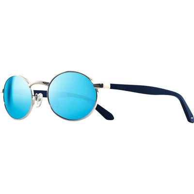 Vintage Oval, Chrome/H2O Blue Mirror Polarised Glass Lenses