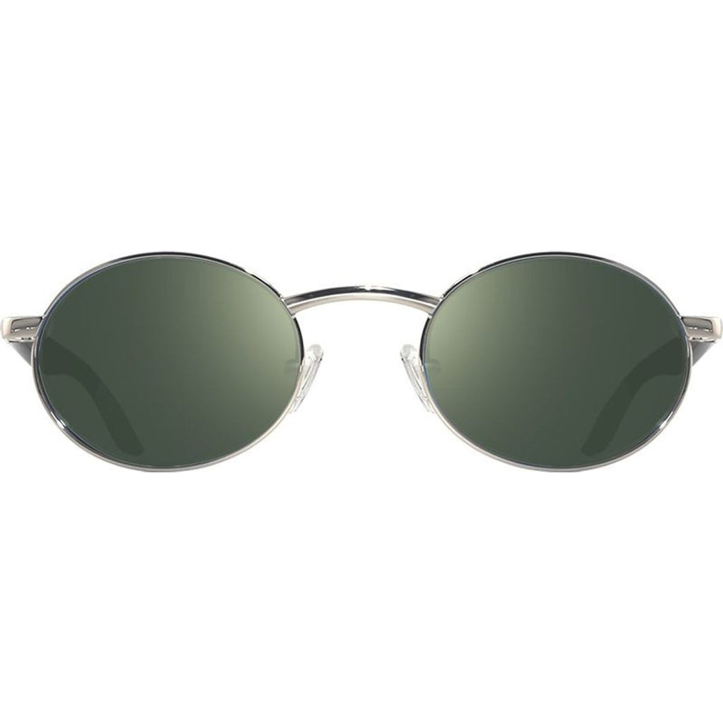Vintage Oval, Chrome/Smoky Green Polarised Glass Lenses