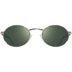 Vintage Oval, Chrome/Smoky Green Polarised Glass Lenses