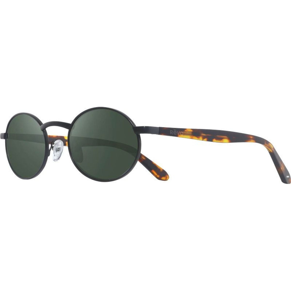 Vintage Oval, Satin Black/Smoky Green Polarised Glass Lenses
