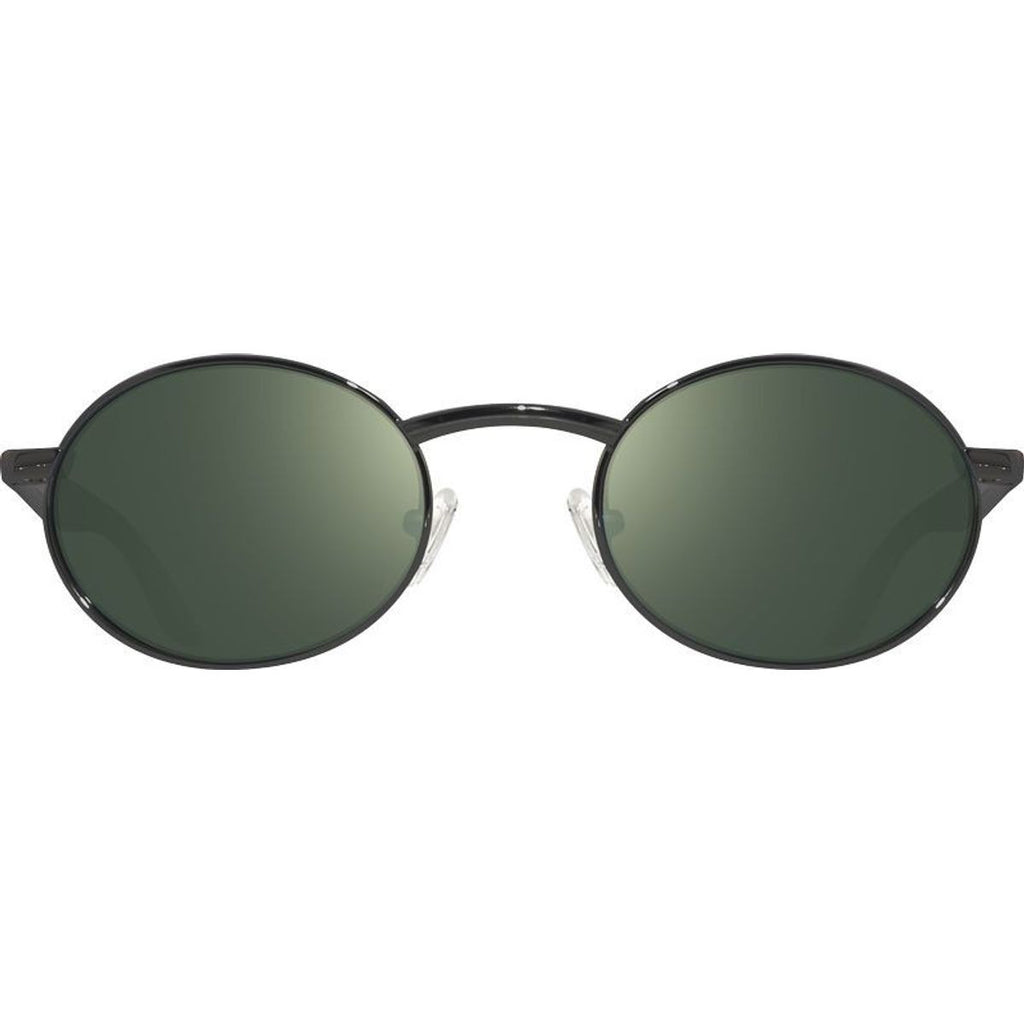 Vintage Oval, Satin Black/Smoky Green Polarised Glass Lenses