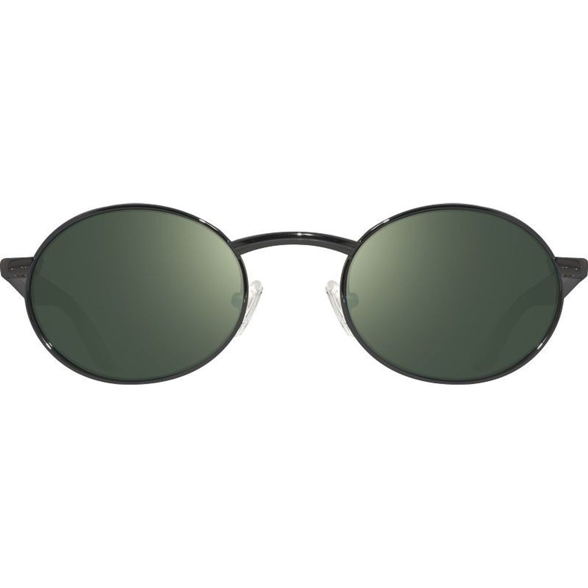 Vintage Oval, Satin Black/Smoky Green Polarised Glass Lenses