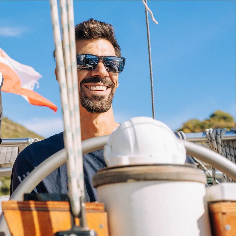 Winston, Grey Horn/Graphite Silver Flash Mirror Polarised Lenses