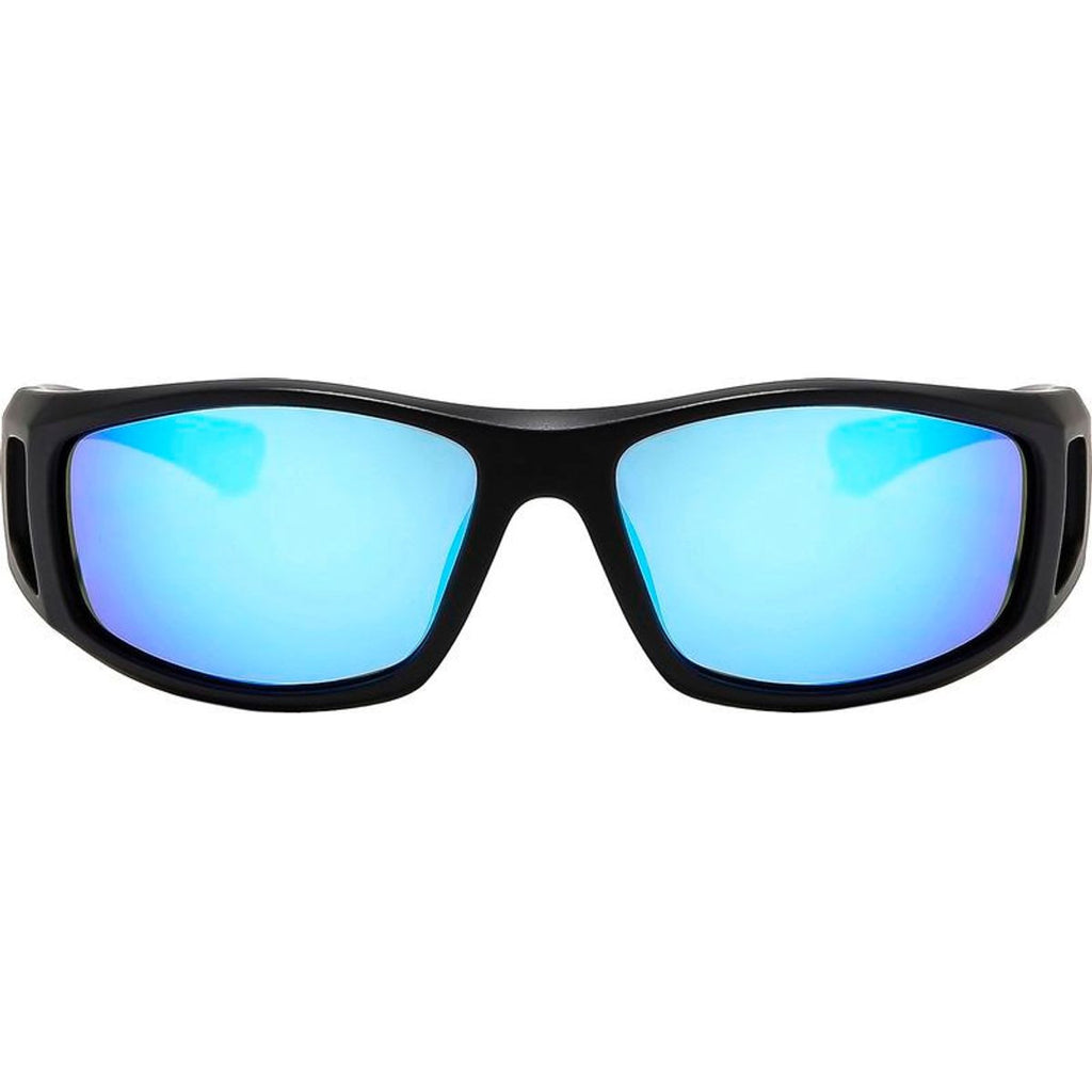 Dragster, Matte Black/Blue Mirror Polarised Lenses