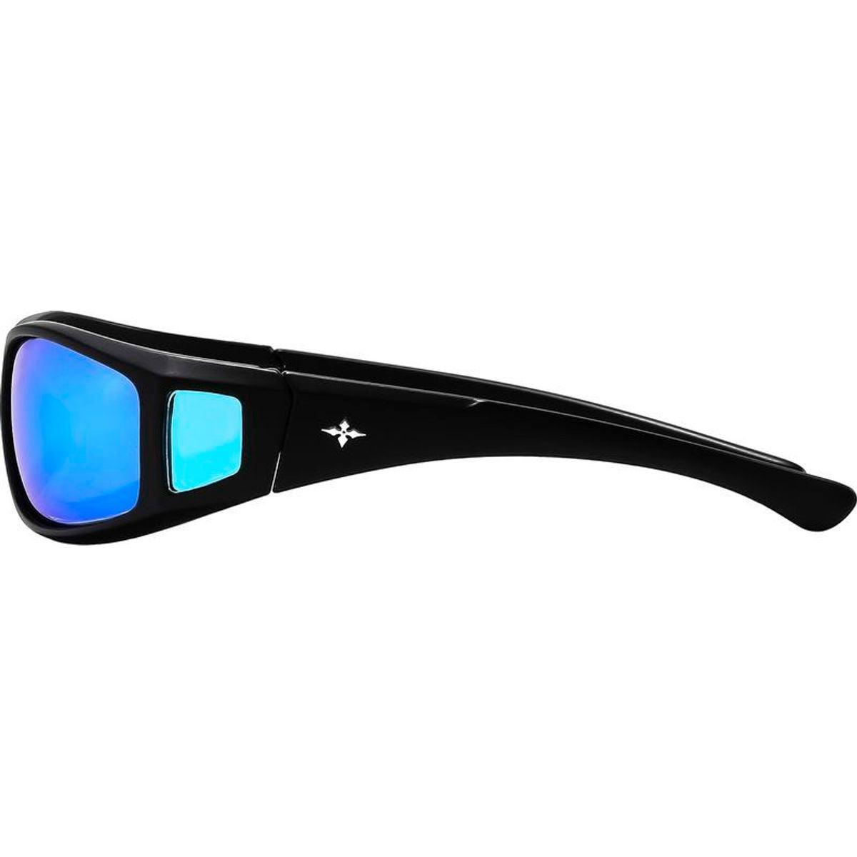 Dragster, Matte Black/Blue Mirror Polarised Lenses