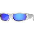 Parasite, Matte Chrome/Blue Mirror Polarised Lenses