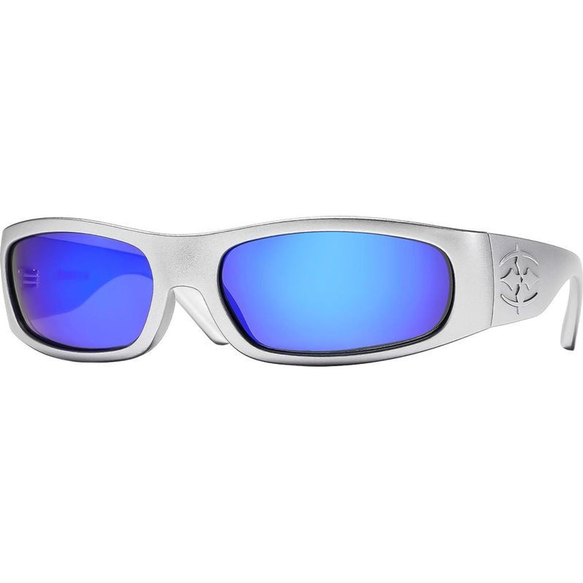 Parasite, Matte Chrome/Blue Mirror Polarised Lenses