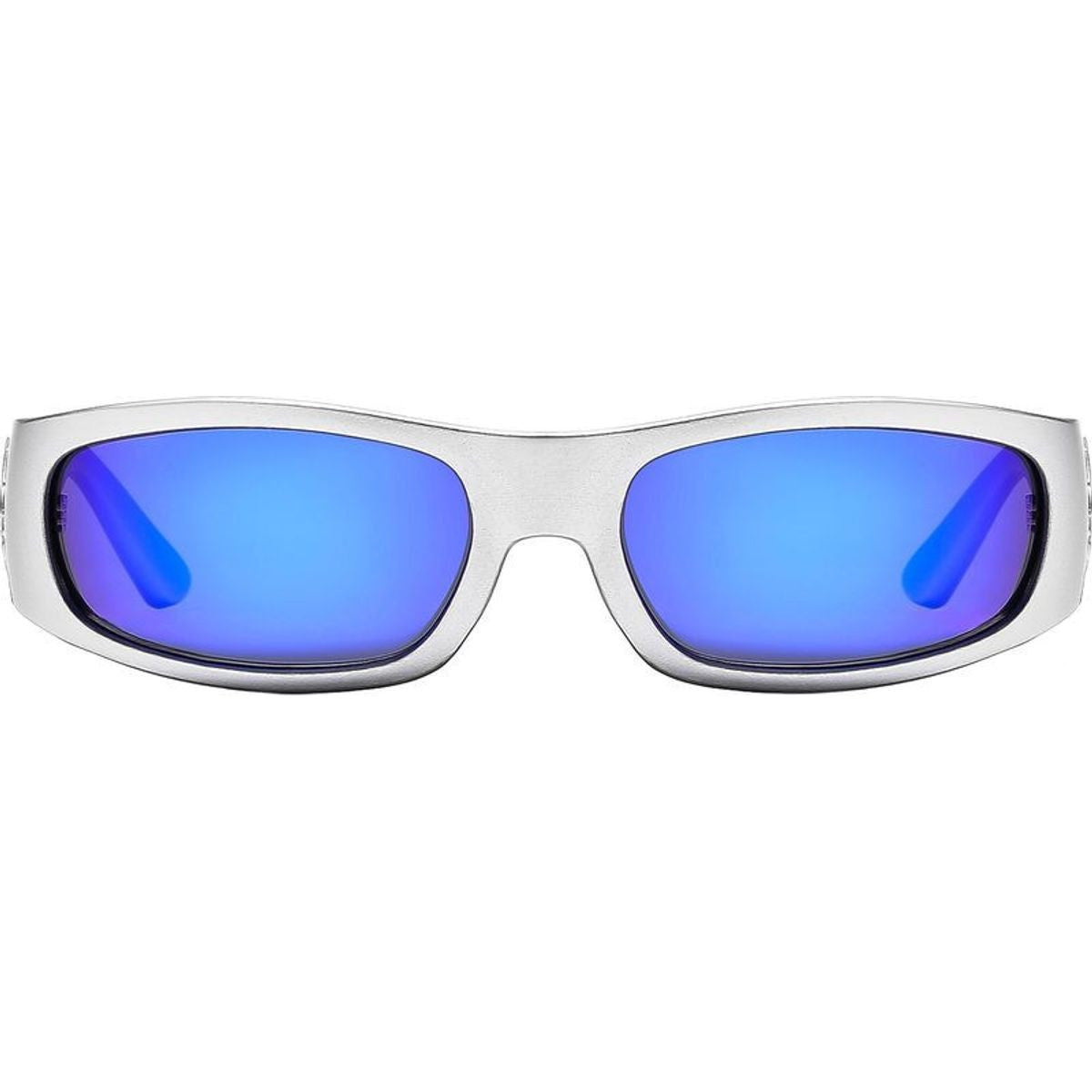 Parasite, Matte Chrome/Blue Mirror Polarised Lenses