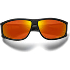 The Vacationer, Matte Black/Orange Mirror Polarised Lenses