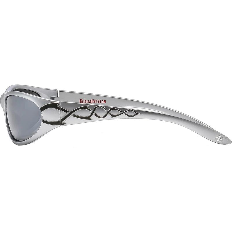 Ritual Vision Piranha Kiss Matte Chrome Silver Mirror Polarised Side