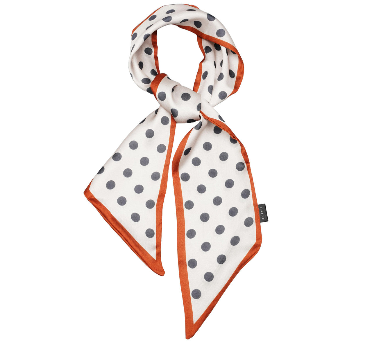 Locello Ribbon Scarf, Red & Polka Dot