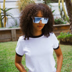 Loose Cannon, White/Blue Flash Mirror Polarised Lenses