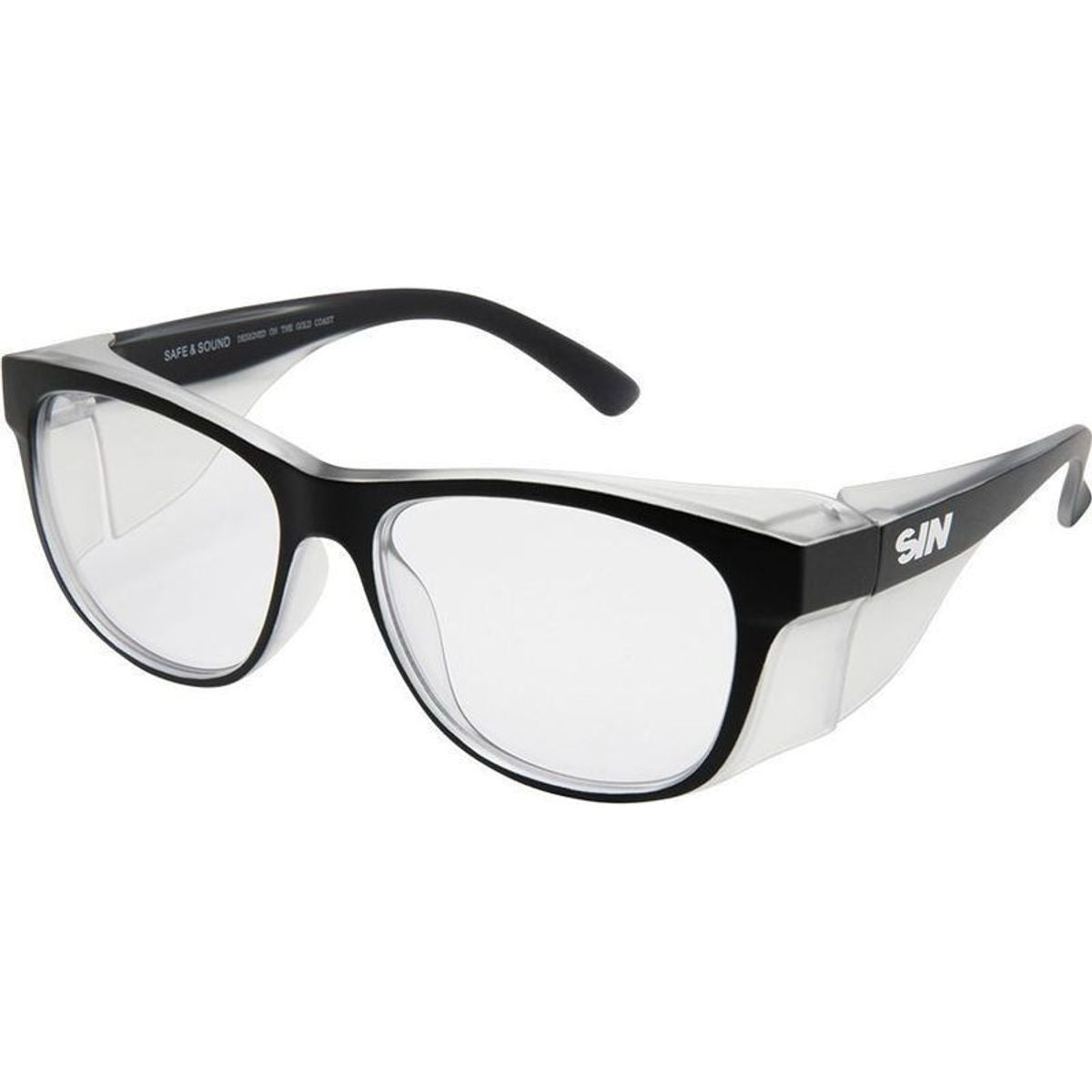 Safe & Sound Safety, Matte Black/Clear Lenses