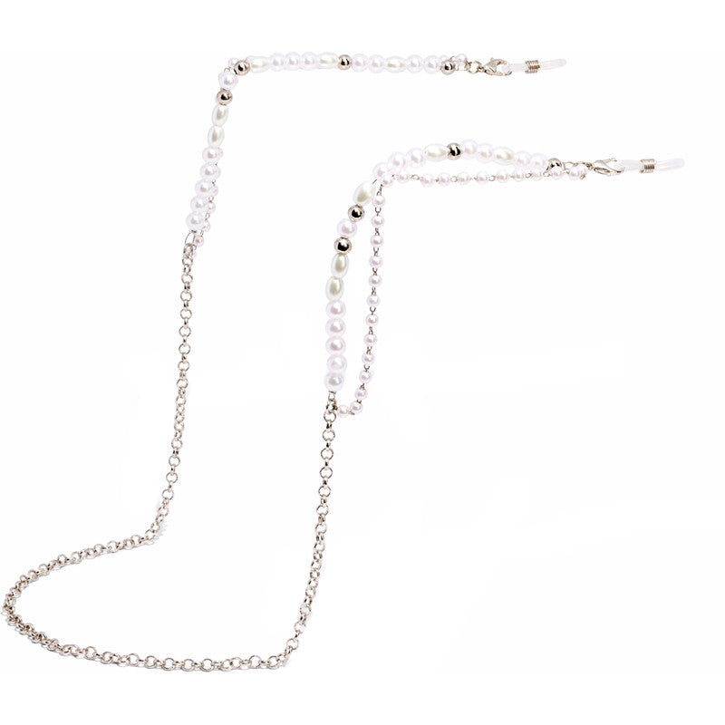 Szade Pearl Sunglass Chain, Silver Pearl