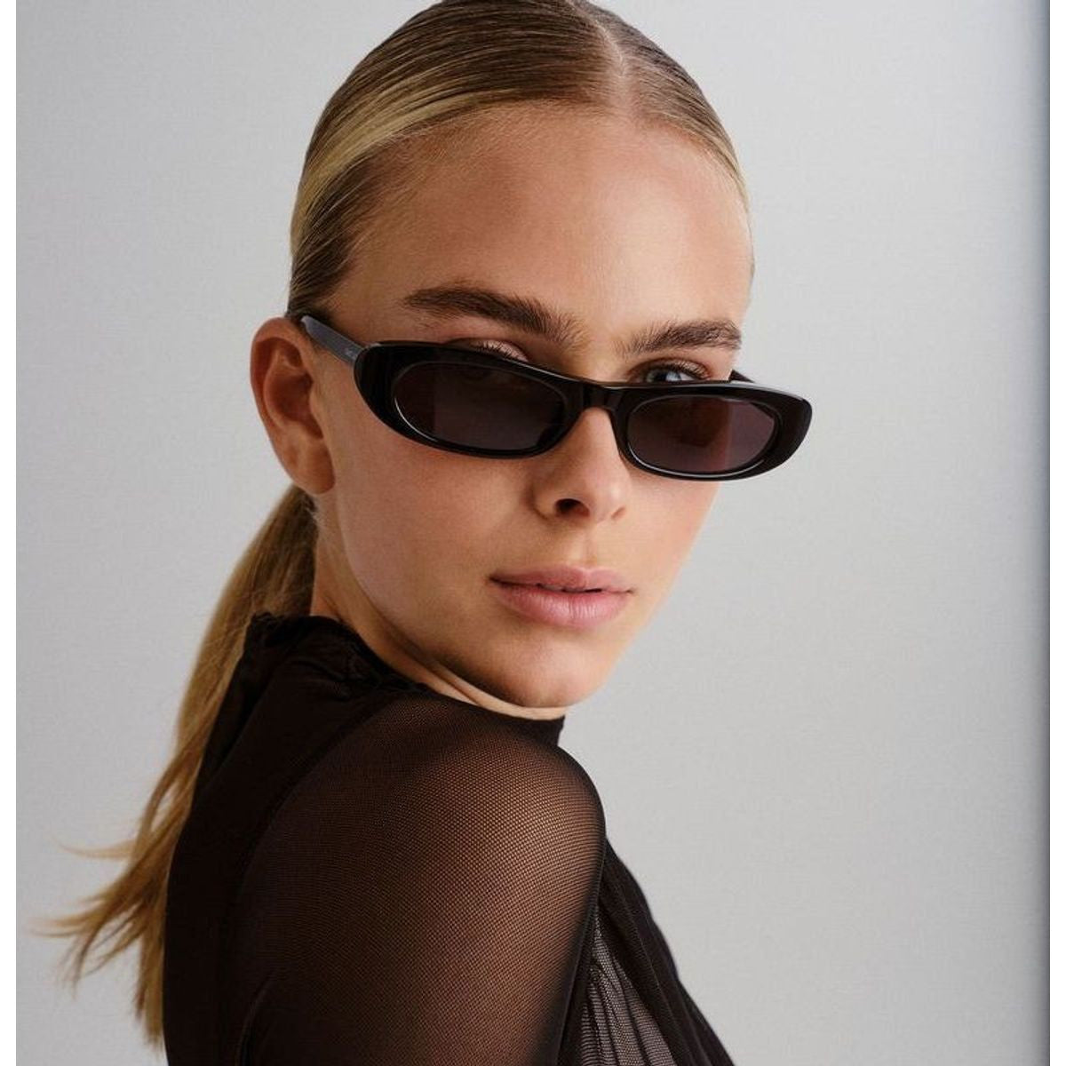Shop the Saint Laurent SL 557 SHADE Sunglasses Black/Black – Just