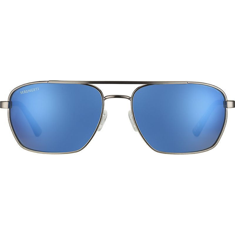 Ansel, Shiny Gunmetal/555nm Blue Photochromic Mirror Glass Polarised Lenses