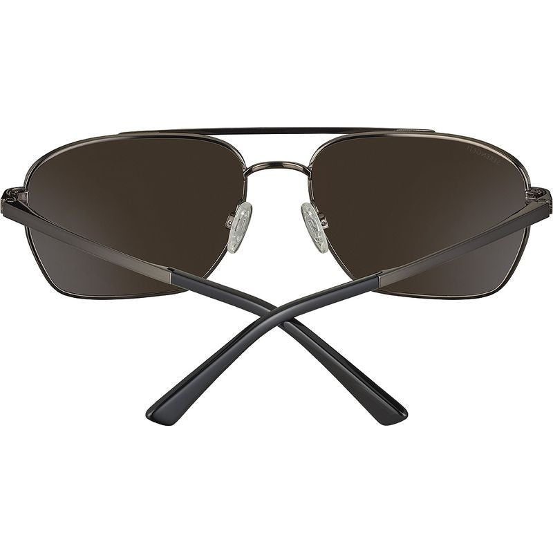 Ansel, Shiny Gunmetal/555nm Blue Photochromic Mirror Glass Polarised Lenses