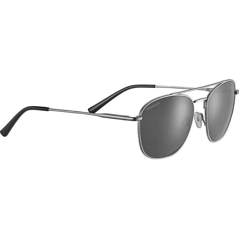 Carroll Large, Matte Silver/Smoke Photochromic Glass Polarised Lenses